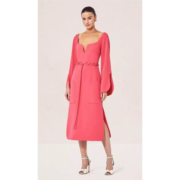 NWT $715 Alexis Sassari Shift Midi Dress Sz XS NEW Wedding Guest Cocktail Resort - Picture 1 of 15